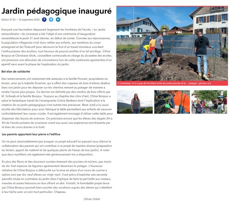 Inauguration du jardin pédagogique